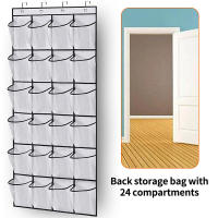 Organizador De Zapatos De 24 Compartimentos En Red Para Pared Estantería De Almacenamiento De Bolsas De Armario Malla Transparente Para Colgar En Puerta Caja De Tela - details 7