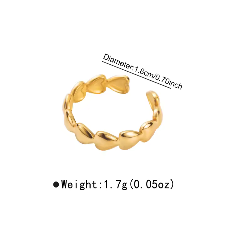 Anillo abierto de acero inoxidable con diseño de oreja de trigo, estilo nicho de moda, exquisito y personalizado. - 1