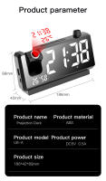 1 reloj despertador de proyección, temperatura de tiempo, reloj de proyección dual, pantalla grande LED de carga, función de repetición de dormitorio, despertador - details 13