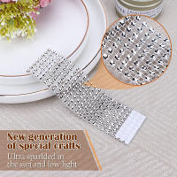 Servilleteros de diamantes de imitación para boda, decoración ostentosa PARA CENA, elegantes anillos de servilleta dorados y plateados, suministros para fiestas, 100 piezas - details 2