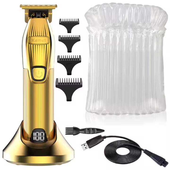 Kemei-Afeitadora eléctrica profesional para hombre, cortadora de barba y pelo, recargable, para Barbero, salón y hogar - 1