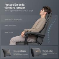 Silla de Oficina de Metal con Respaldar y Soporte Lumbar Asiento Amplio y Lleno de Cojín, Diseño de Malla Gris, GS11gr - details 40