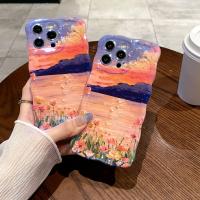 Funda de iPhone 15 Pro Max Pintura al Óleo de Luz Azul Arco Iris Flor Mariposa - details 26