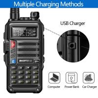 UV-5R Plus-walkie-talkie de 15W, dispositivo con cargador USB, transceptor de largo alcance de 16 KM, UHF, VHF, Radio Ham, UV 5R, Radio bidireccional para caza - details 1