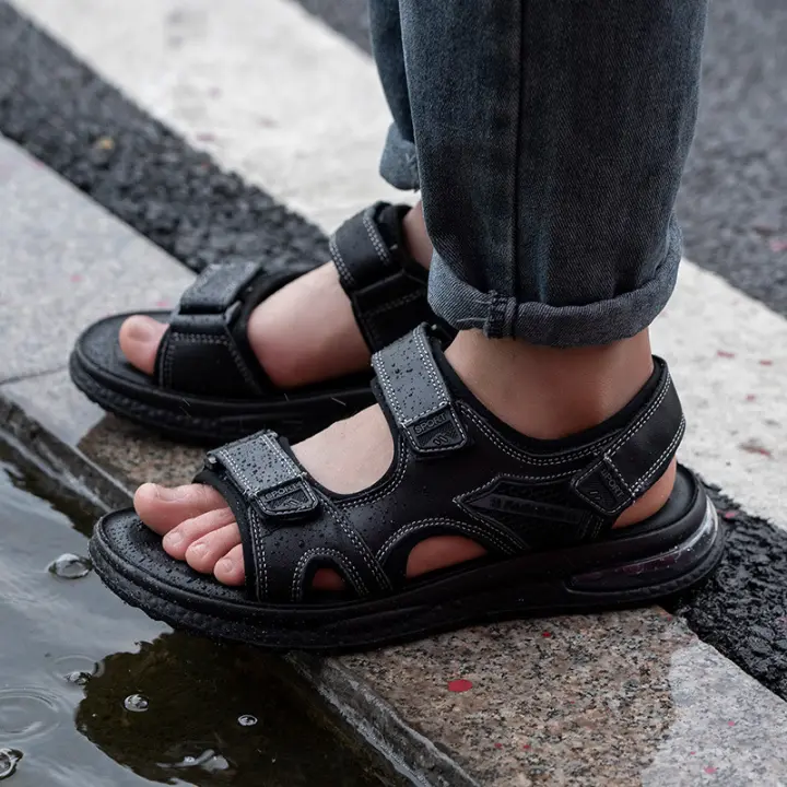 Verano transpirable de suela blanda zapatos de playa con punta abierta cojín de aire antideslizante deportes al aire libre y ocio sandalias que aumentan la altura - 1