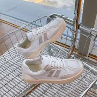 Zapatos para caminar tenis de suela gruesa cómodos de cuero sintético informales con cordones - details 6