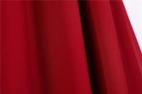 V neck women summer solid lantern short sleeve chiffon elegant vintage long party dress - details 8