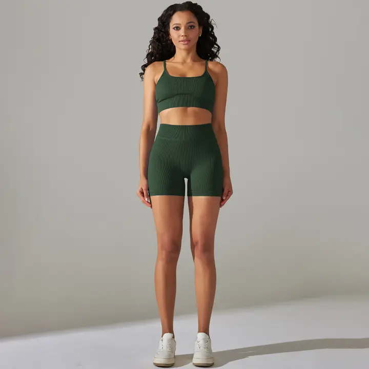 Conjunto de Yoga Deportivo para Mujeres Traje de Baño Sin Costuras de Cintura Alta - 1