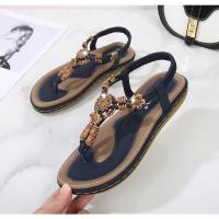 Sandalias de Tacón Alto de Verano 2025 Estilo Bohemio Chic de Madera Tejida Talla Grande - details 27