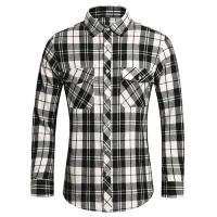 Camisa de Manga Larga con Estampado Geométrico a Rayas Estilo Casual para Hombres - details 5