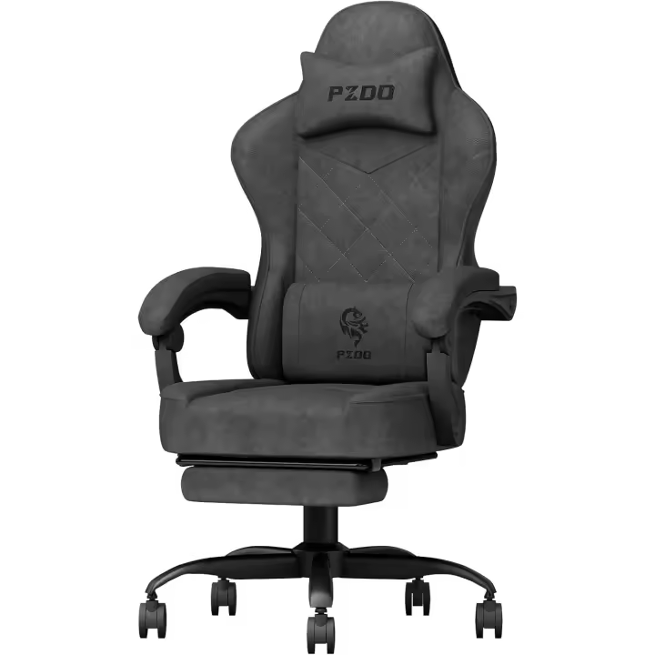 Silla Gaming Ergonómica Silla de Oficina con Tejido de Alta Tecnología, Silla Gamer Silla Ordenador con Reposapiés, Cadeira Gaming Chair Silla de Ordenador, Adultos, Adolescentes (Negro) - 1