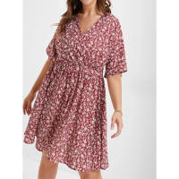 2025 nuevo superventas vestido adelgazante de cintura con cuello en V de talla grande para mujer - details 8