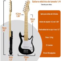 Paquete de Guitarra Eléctrica para Principiantes Tamaño 1/4 Amplificador Portátil de 5 W Cable - details 7