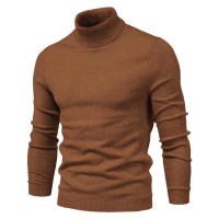 Jersey informal de cuello alto para hombre, suéter de punto, Color sólido - details 18