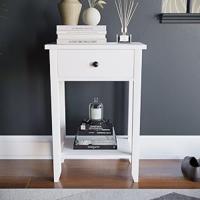 Whtie - Mesa de consola para sala de estar, pasillo, mesa de teléfono, elegante y moderna, un cajón con estante inferior