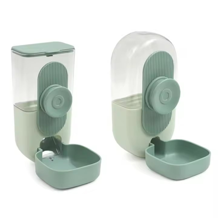 Dispensador automático de agua para comida de mascotas, juego de bebedero y alimentador automático por gravedad para mascotas, estación de alimentación para perros con cuenco de comida en jaula - 1
