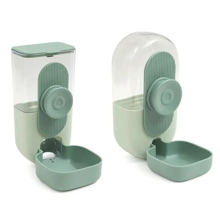 Dispensador automático de agua para comida de mascotas, juego de bebedero y alimentador automático por gravedad para mascotas, estación de alimentación para perros con cuenco de comida en jaula - 1