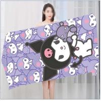 Toalla Sanrio K-Kuromi Toalla de baño gruesa de poliéster de algodón puro de secado rápido para adultos, toallas de viaje deportivo, natación y surf - details 5