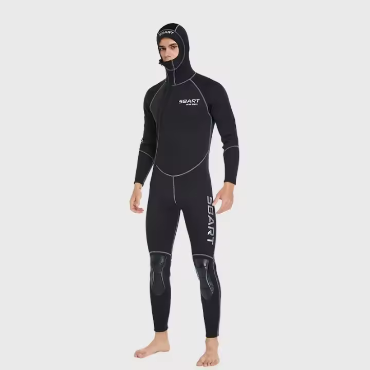Traje de neopreno de 3mm para hombre, traje de buceo cálido de una pieza de manga larga con capucha, protector solar a prueba de frío, surf, natación, traje de baño - 1