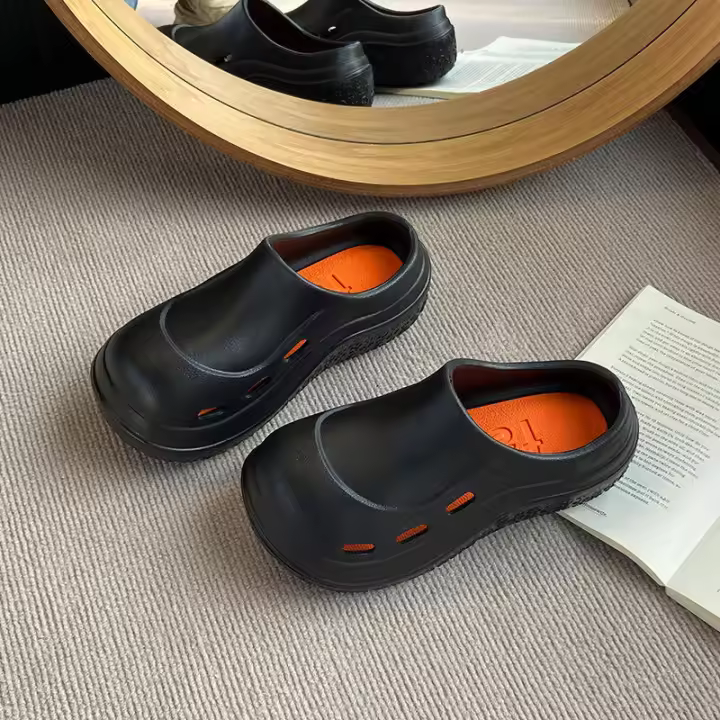 Nuevas zapatillas de verano para hombre y Chef de una palabra de Color sólido, zapatos quirúrgicos Nu para mujer, zuecos - 1