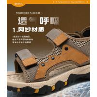 Sandalias de piel de vaca de primera capa para exteriores, sandalias de senderismo de verano, zapatos de playa con punta abierta - details 3