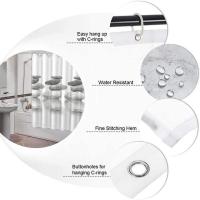 Elegante resistente al agua y al moho con 12 anillos de cortina de ducha de poliéster x 180 cm para todas las estaciones - details 1