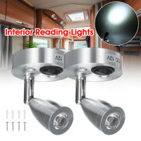 Luz LED blanca fría para lectura, lámpara de mesita de noche de pared para caravana, Campamento, barco, remolque, iluminación Interior, 2 piezas, CC de 12V, 3W, 6000K - details 0