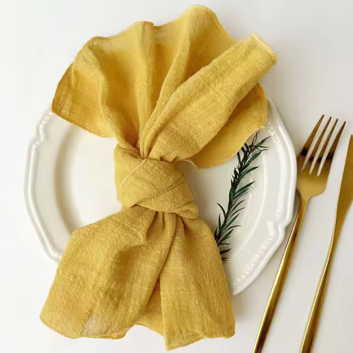 Pañuelos de Gaza Hechos a Mano 10pcs Tamaño 30X30cm Servilletas de Algodón para Boda, Fiesta, Babería Conjunto de Cocina y Comedor - 1
