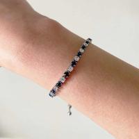 Pulsera de tenis Multicolor ajustable para mujer, brazalete de circonita colorida con arcoíris, cadena de mano, joyería - details 5
