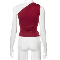 Camiseta sin mangas con espalda descubierta y un solo hombro, color caramelo, Ustada, sexy, sin cuello, casual - details 38