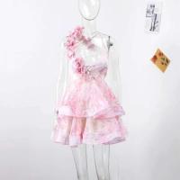 Mini vestido elegante con estampado ral, Espalda descubierta, sin mangas, dobladillo, Vestidos apilables, Vestidos dulces A e, ropa de fiesta para mujer nueva 2025 - details 15