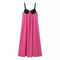 Venta al por mayor de comercio exterior transfronterizo 2024 Vestido camisero de bloques de color con lazo en la espalda, estilo resort, nueva moda europea y americana de primavera - details 0