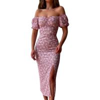 Un escote único festivo, una cintura delgada con un temperamento de apertura y un vestido floral de talla grande para mujer. - details 3