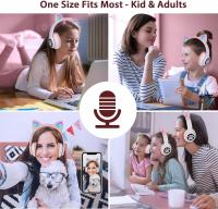 Auriculares Inalámbricos para Niños con Luz LED Diseño de Gato Plegables y Portátiles con Micrófono para Aprendizaje a Distancia - details 5