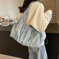 Bolso de hombro versátil de Color sólido suave no tejido para mujer, bolso de viaje Simple y de moda para las 4 estaciones - details 15