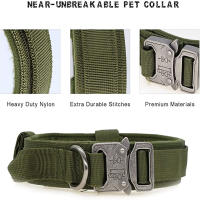 Collar táctico K9 para perro, Correa militar para mascotas, accesorios de entrenamiento para perros medianos y grandes, tamaño ajustable y extraíble - details 5