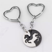 2pcs Llavero De Acero Inoxidable Con Rompecabezas De Caballo Para Parejas Accesorios De Bolso Y Mochila Regalo Para Amantes - details 3