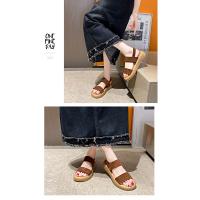 Sandalias de Tacón para Mujer Verano 2025 Estilo Romano con Suela de Torta Punta Redonda - details 15