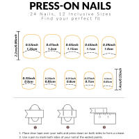 24 Piezas De Uñas Postizas Cortas Cuadradas Estilo Francés Con Flores + 1 Pegamento + 1 Lija Para Uñas - details 5