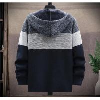 Suéter de invierno para hombre, cárdigan de terciopelo con cuello alto, informal, con cremallera, grueso y cálido - details 2