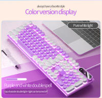 Teclado de máquina de escribir para juegos, periféricos redondos de 104 teclas con cable, Color a juego, retroiluminado, para ordenador de escritorio y portátil - details 2