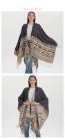 Chal grande de punto dividido para otoño e invierno de 2023, capa cálida con borlas de estilo étnico bohemio, oferta especial - details 6