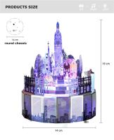 Microworld-rompecabezas 3D de Metal para niñas y adultos, modelo temático de Castillo, caja de música giratoria, juguetes de cumpleaños, regalos de Navidad - details 7
