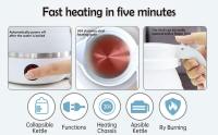 Hervidor de Agua Eléctrico Plegable, Resistencia Oculta, Silicona, 0,6 Litros, 800W, Libre de BPA - details 1