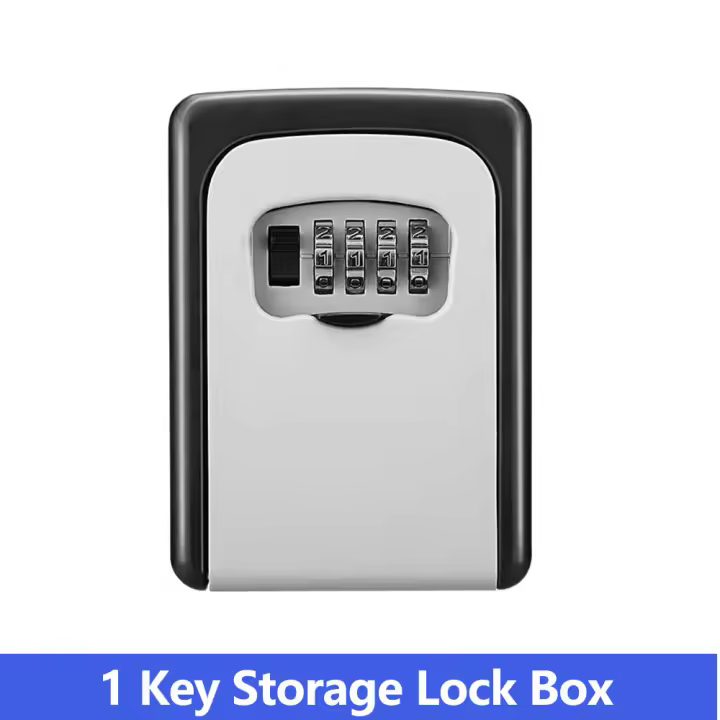Caja de llave de seguridad con contraseña, caja de código de llave impermeable, caja de bloqueo de llave de aluminio montada en la pared - 1