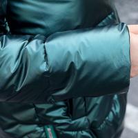 Chaqueta acolchada de algodón brillante para mujer, Chaqueta corta gruesa negra brillante, Parkas de algodón amarillo y rojo, prendas de vestir - details 10
