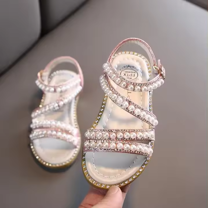 Sandalias de princesa con diamantes de imitación brillantes, zapatos de verano, nuevas, niñas - 1