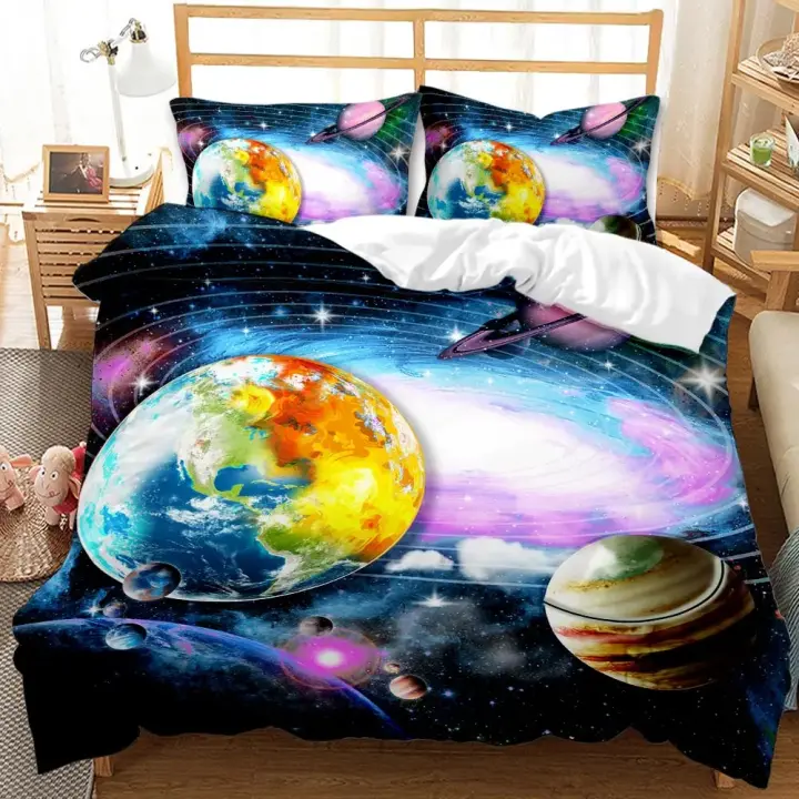 Funda de edredón 3D Galaxy Juego de funda nórdica individual doble Twin/Queen 2 piezas/3 piezas/4 piezas juegos de cama universo espacio exterior ropa de cama temática 2 - 1