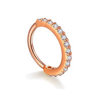 Piercing de aro de circonita transparente, 2 piezas, 0,8X6/8mm, pequeño, para tabique - details 7