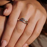 Anillo de puño con letra simple grabada, anillo ajustable para mujeres y hombres, accesorios de moda para uso diario, joyería exquisita y de moda para regalo de cumpleaños - details 0